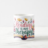 Lesen ist Meine Therapy Wildblume Kaffeetasse (Mittel)