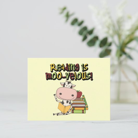 Lesen ist moovelhaft postkarte (Stehend Vorderseite)