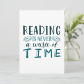 Lesen ist nie Zeitverschwendung Dankeskarte (Stehend Vorderseite)
