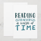 Lesen ist nie Zeitverschwendung Dankeskarte (Vorne/Hinten)