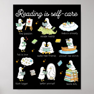 Lesen ist Selbstfürsorge Lehrer liest Buchliebhabe Poster