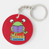 Lesen ist Spaß an Niedlicher Alien Schlüsselanhänger (Rückseite)