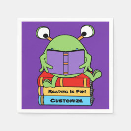 Lesen ist Spaß an Niedlicher Alien Serviette