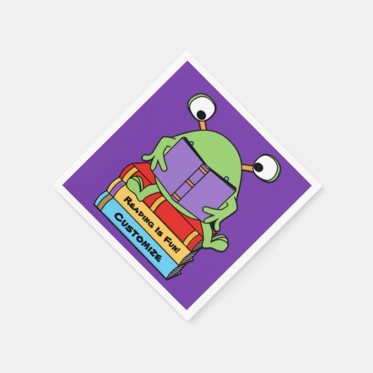 Lesen ist Spaß an Niedlicher Alien Serviette (Ecke)