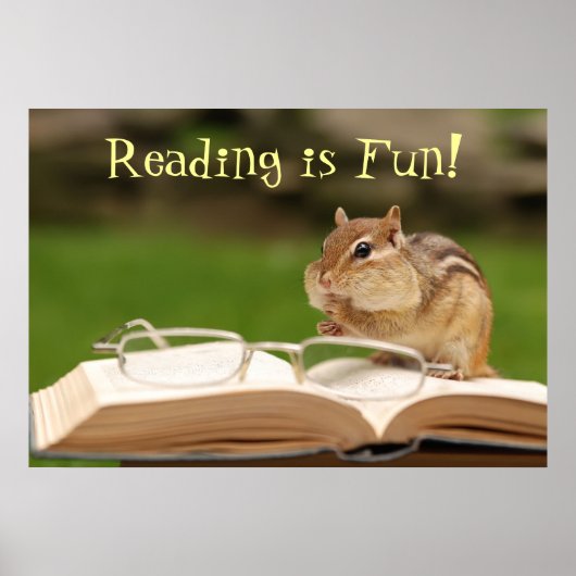 Lesen ist Spaß! Chipmunk Poster (Vorne)