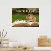 Lesen ist Spaß! Chipmunk Poster (Küche)