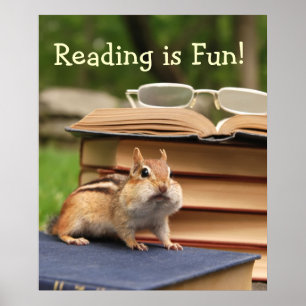 Lesen ist Spaß-Chipmunk-Poster Poster