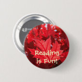 Lesen ist Spaß! Knöpfe, die Schulkinder lesen Blät Button (Vorne & Hinten)