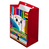 Lesen ist Spaß Mittlere Geschenktüte (Vorderseite Schrägansicht)