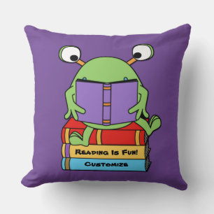 Lesen ist Spaß Niedliches Buch lieben Alien Pillow Kissen