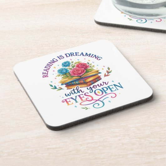 Lesen ist träumen... getränkeuntersetzer (Linke Seite)