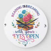 Lesen ist träumen... große wanduhr (Vorderseite)