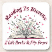 Lesen ist Übung... Getränkeuntersetzer (Vorderseite)