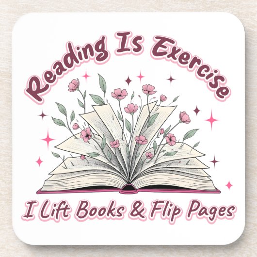 Lesen ist Übung... Getränkeuntersetzer (Vorderseite)