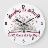 Lesen ist Übung... Große Wanduhr (Vorderseite)