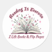 Lesen ist Übung... Runder Aufkleber (Vorderseite)