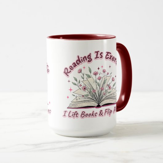 Lesen ist Übung... Tasse (VorderseiteRechts)