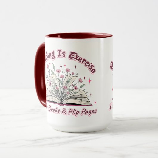 Lesen ist Übung... Tasse (Vorderseite Links)