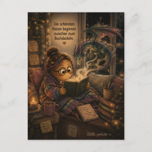 Lesen ist wie eine Reise in eine andere Welt Postkarte