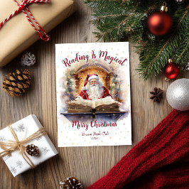 Lesen ist zauberhaftes Schneeflockendesign Feiertagskarte