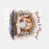 Lesen ist zauberhaftes Schneeflockendesign Fleecedecke (Vorderseite (Horizontal))