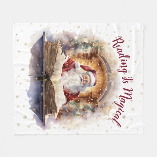 Lesen ist zauberhaftes Schneeflockendesign Fleecedecke (Vorderseite (Horizontal))