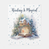 Lesen ist zauberhaftes Schneeflockendesign Fleecedecke (Vorderseite)