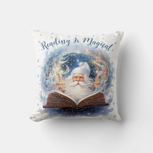 Lesen ist zauberhaftes Schneeflockendesign Kissen (Vorderseite)