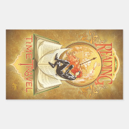 Lesen ist Zeitreise Rechteckiger Aufkleber