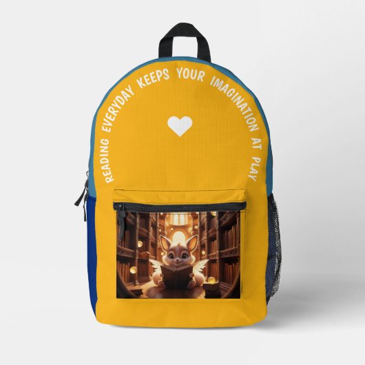 Lesen jeden Tag... Bedruckter Rucksack (Vorderseite)