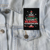 Lesen Lehrer Weihnachten Elf Xmas Cheer Button (Insitu)