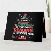 Lesen Lehrer Weihnachten Elf Xmas Cheer Karte (Vorderseite)