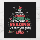 Lesen Lehrer Weihnachten Elf Xmas Cheer Weinetikett (Einzelnes Label)