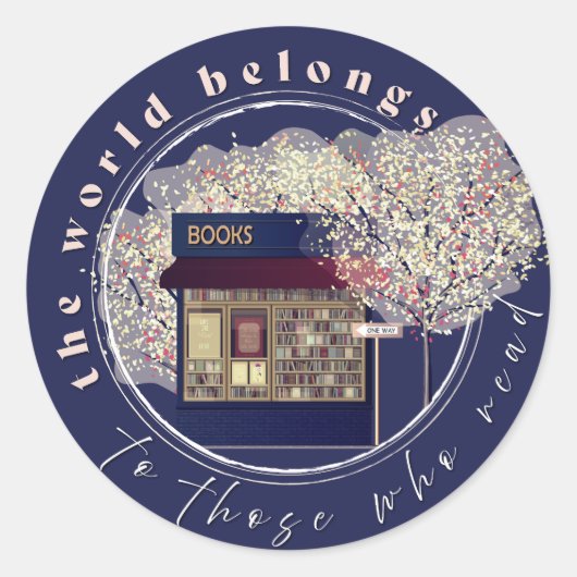 Lesen, Lesen, Lesen, Bibliothekarische Bücherregal Runder Aufkleber (Vorderseite)