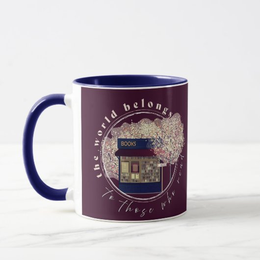 Lesen, Lesen, Lesen, Bibliothekarische Bücherregal Tasse (Links)