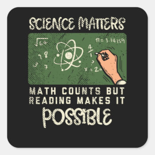 Lesen - Lesen macht es möglich Quadratischer Aufkleber