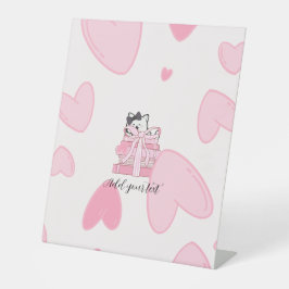 Lesen • Liebe • Zeigen – Katze & Buch Podest Schil Sockelschild