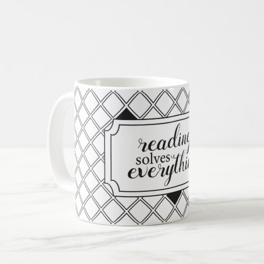 Lesen löst alles Kaffeepause Tasse (Vorderseite Links)