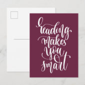 Lesen macht Sie intelligent Postkarte (Vorne/Hinten)