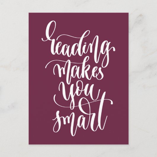 Lesen macht Sie intelligent Postkarte (Vorderseite)