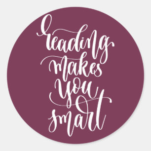 Lesen macht Sie intelligent Runder Aufkleber