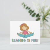 Lesen macht Spaß! Postkarte (Stehend Vorderseite)