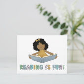 Lesen macht Spaß! Postkarte (Stehend Vorderseite)