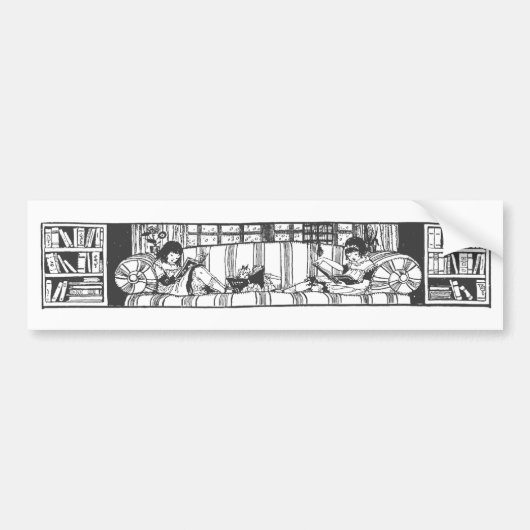 Lesen mit Dolly Autoaufkleber (Vorne)