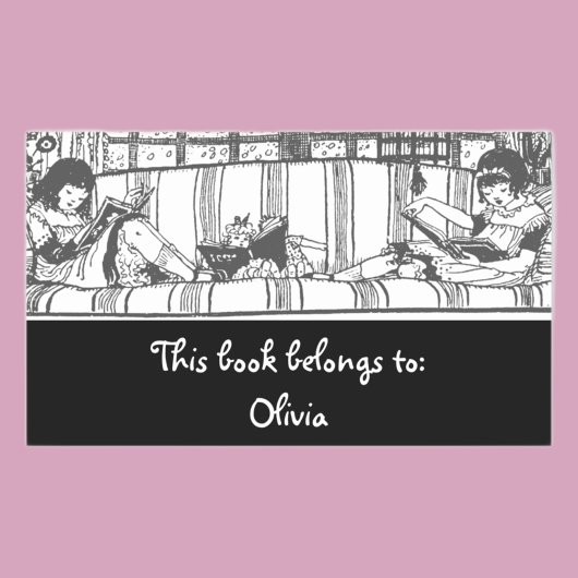 Lesen mit Dolly Buchzeichen Rechteckig Rechteckiger Aufkleber