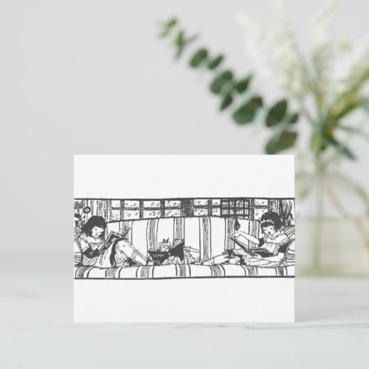 Lesen mit Dolly Postkarte (Stehend Vorderseite)