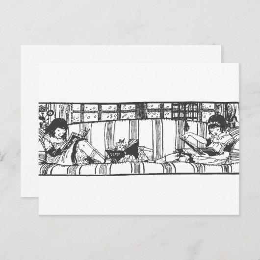 Lesen mit Dolly Postkarte (Vorne/Hinten)