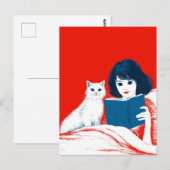 Lesen mit meiner Katze Postkarte (Vorne/Hinten)