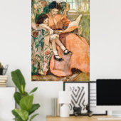 Lesen mit Mutter auf einem Regentag-Poster Poster (Heimbüro)