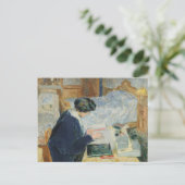 Lesen neben ihrem Bett Postkarte (Stehend Vorderseite)